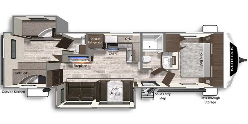 Dutchmen Kodiak Ultimate 3301BHSL floor plan