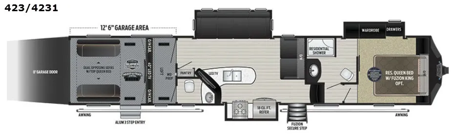 2017 Keystone Fuzion 423-3S - Floor plan
