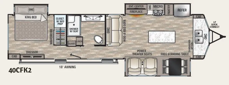 Forest River Cedar Creek Cottage 40CFK2 floor plan