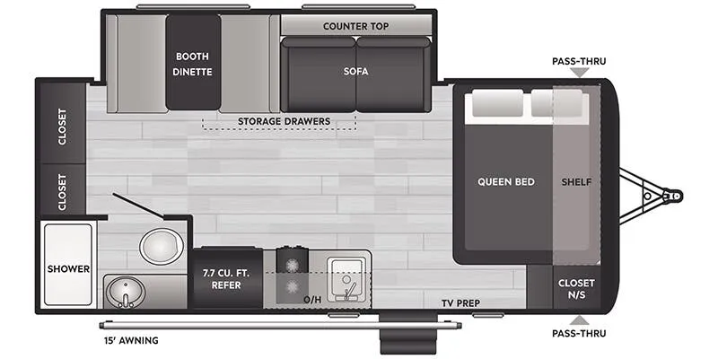 2024 Keystone Hideout Sport 186SS floor plan