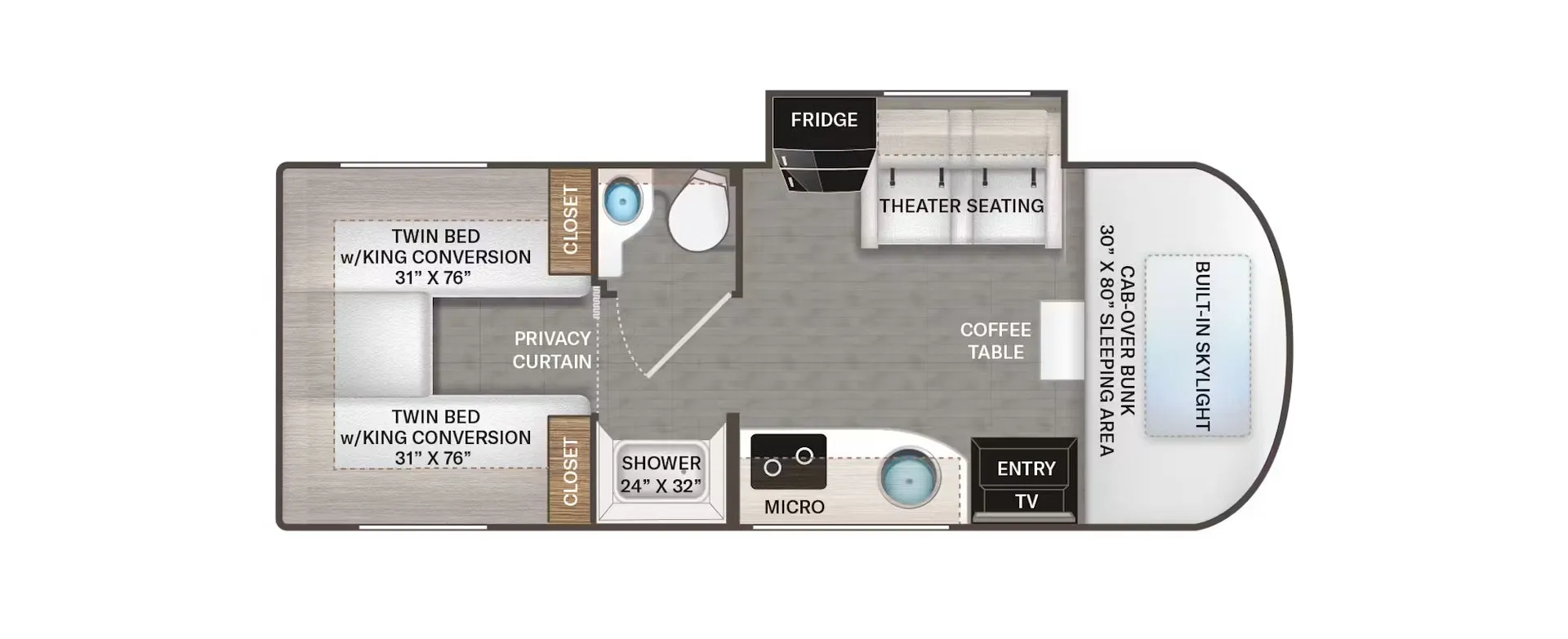 2026 Thor Motor Coach Tiburon Sprinter 24XL - Floor plan