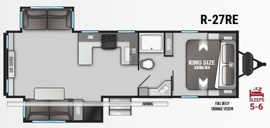 Cruiser RV Radiance R-27RE floor plan