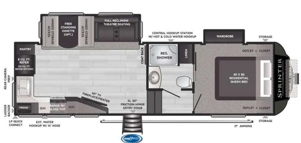 2021 Keystone Sprinter 25ML floor plan