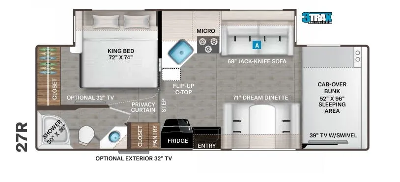 Thor Motor Coach Chateau 27R floor plan