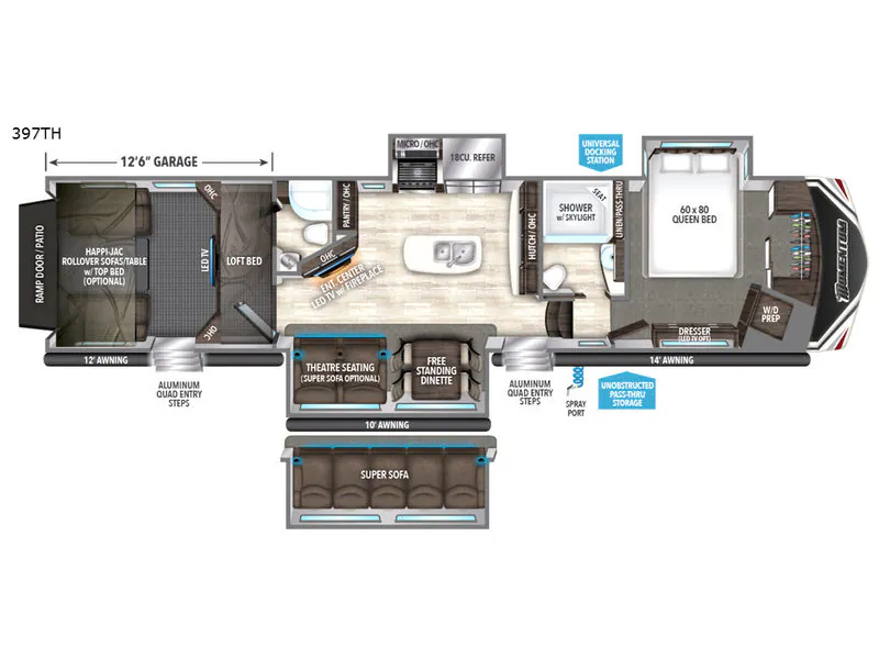 2017 Grand Design Momentum 397TH - Floor plan