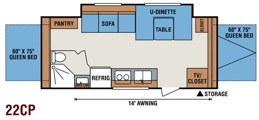 K-Z Coyote 22CP floor plan