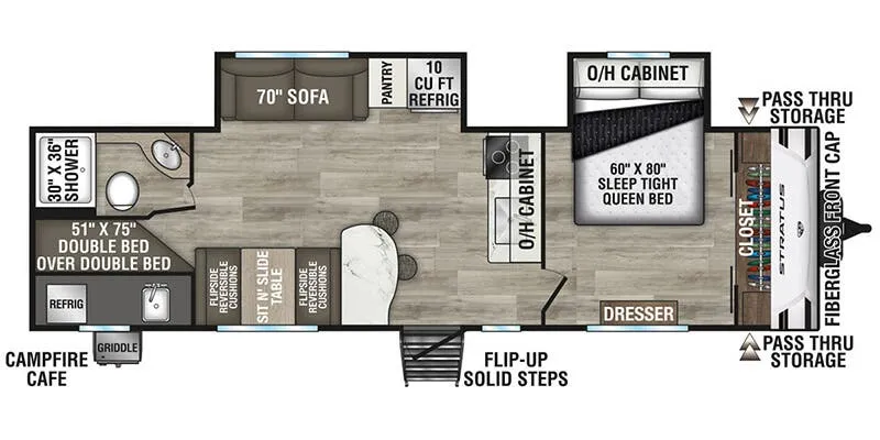 2025 Venture RV Stratus 302VBH floor plan
