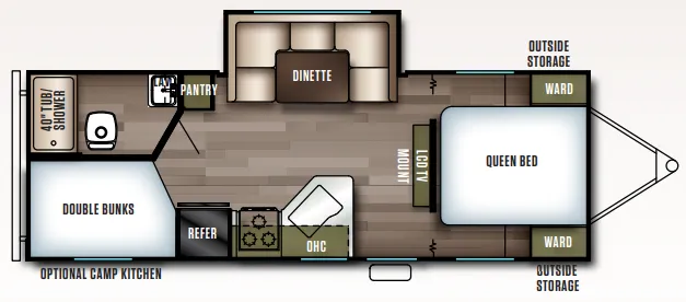 Forest River Wildwood X-Lite 243BHXL floor plan