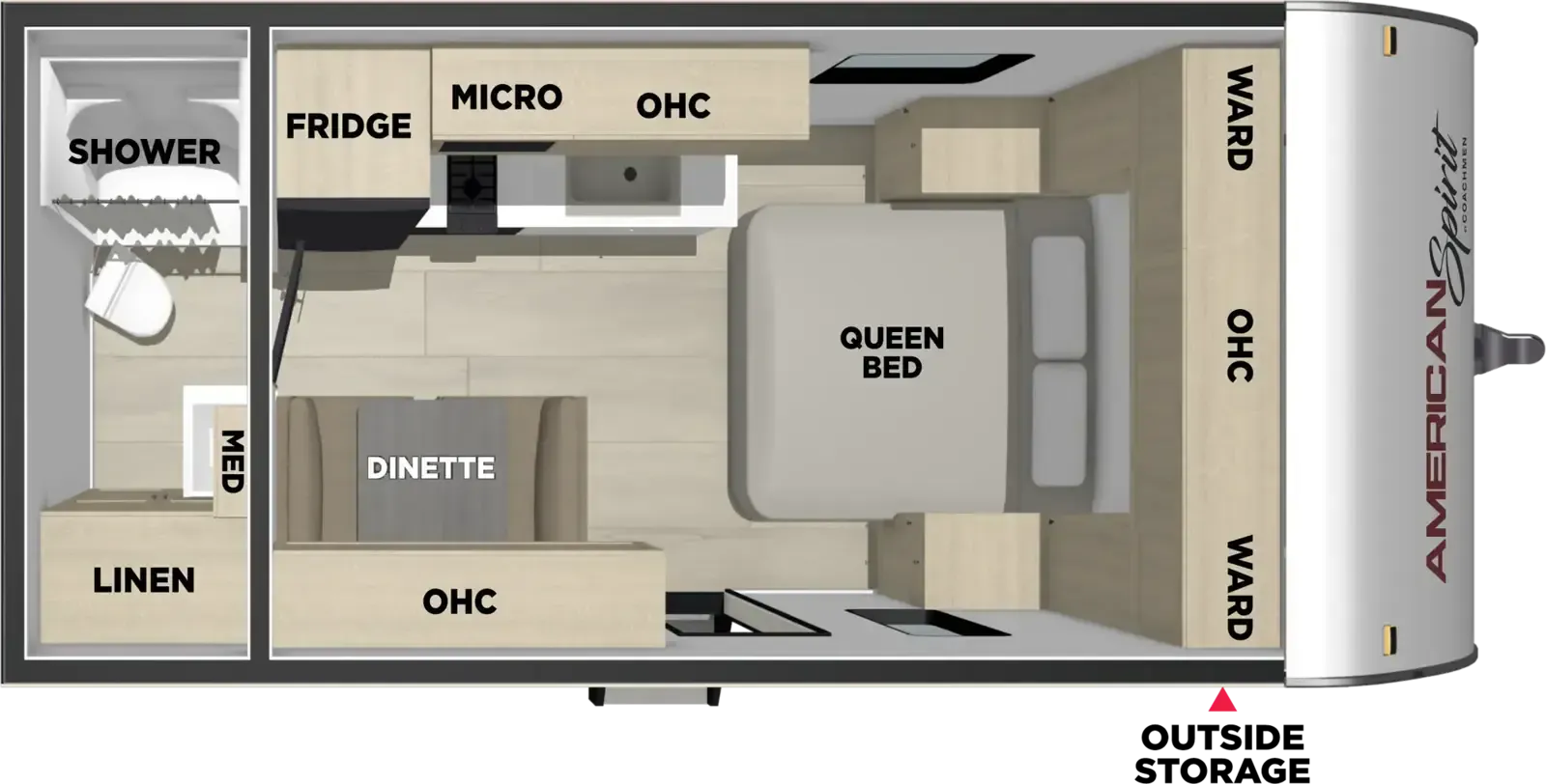 Coachmen American Spirit Compact 180FQ floor plan