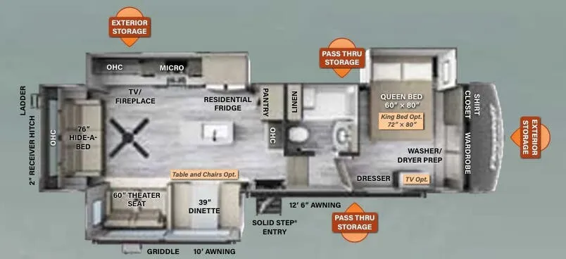 Forest River Flagstaff Classic 8529RLBS floor plan