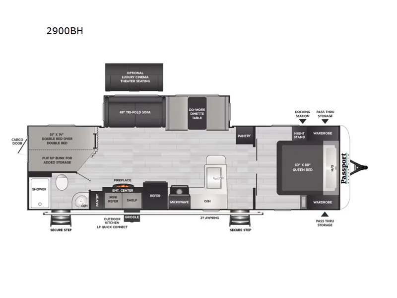 2025 Keystone Passport SL Series East 2900BH - Floor plan