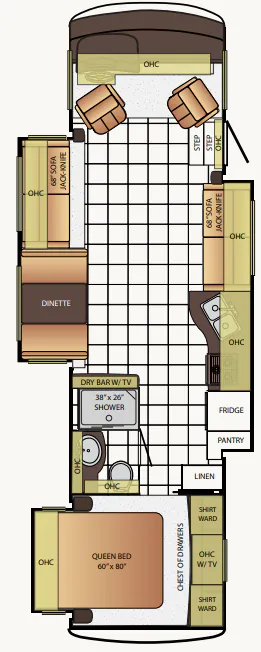 Newmar Bay Star 3308 floor plan