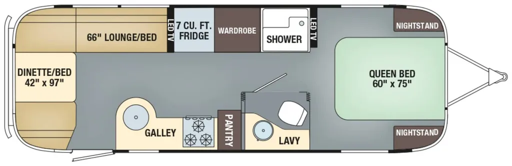 2019 Airstream International 27FB floor plan