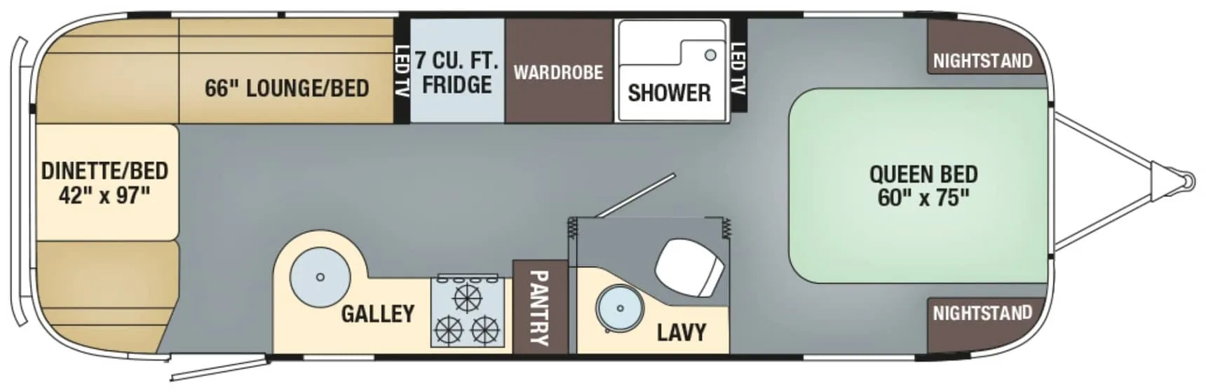2019 Airstream International 27FB - Floor plan