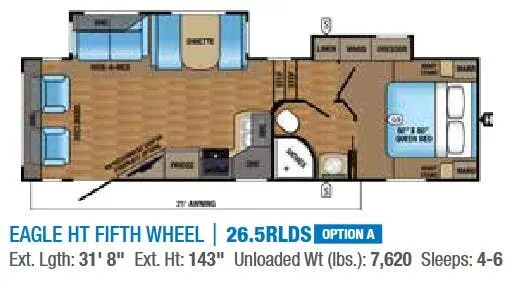 Jayco Eagle HT 265RLDS floor plan