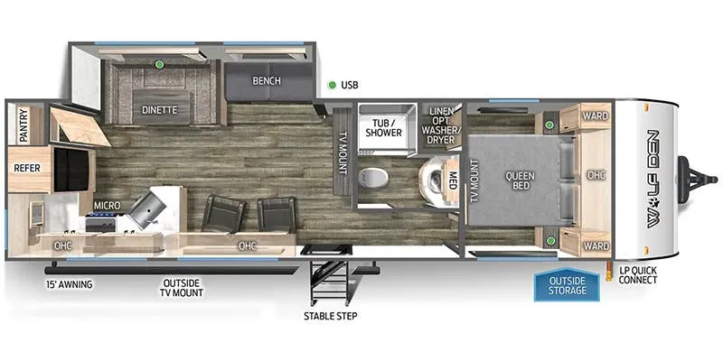 Forest River Cherokee Wolf Den 272RK floor plan