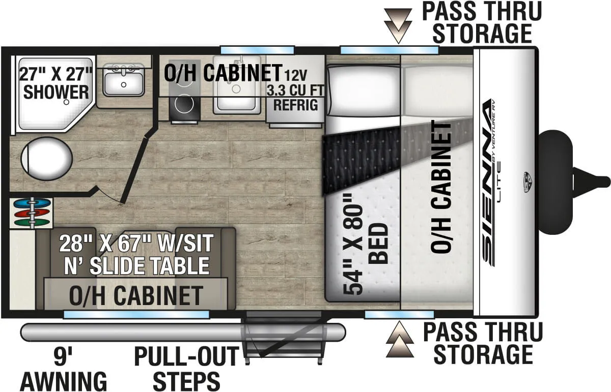 2026 Venture RV Sienna Lite SA130VRD - Floor plan