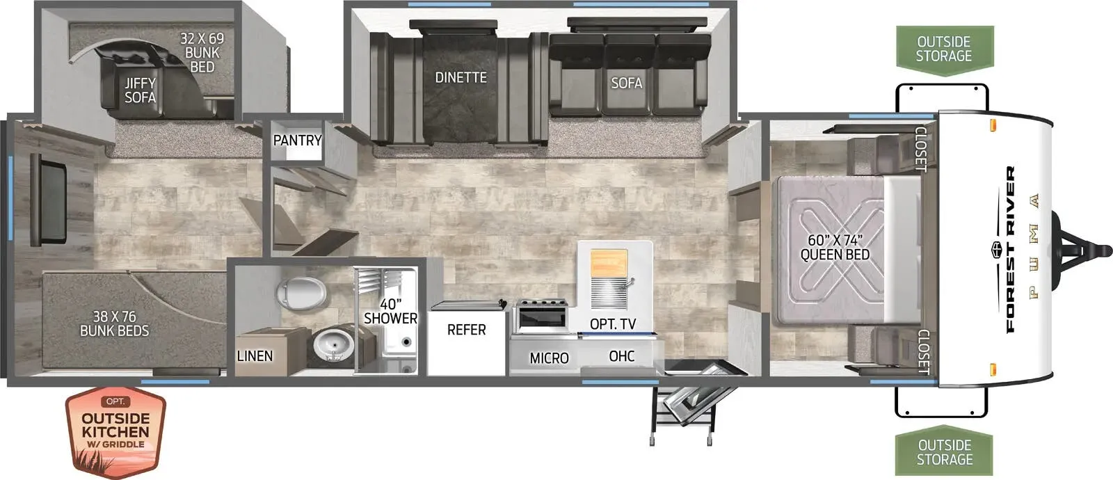 Palomino Puma Camping Edition 305BHCE floor plan