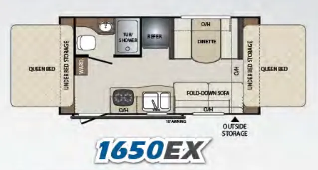 Keystone Bullet Crossfire 1650EX floor plan