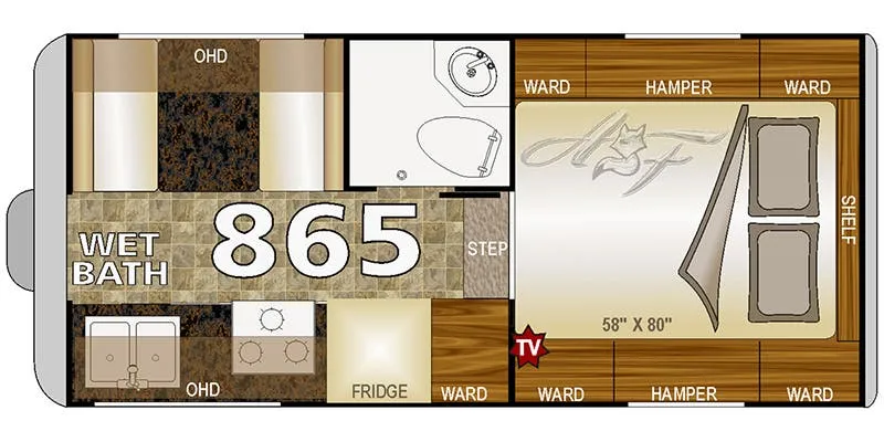 2003 Northwood Arctic Fox Camper 865 - Floor plan