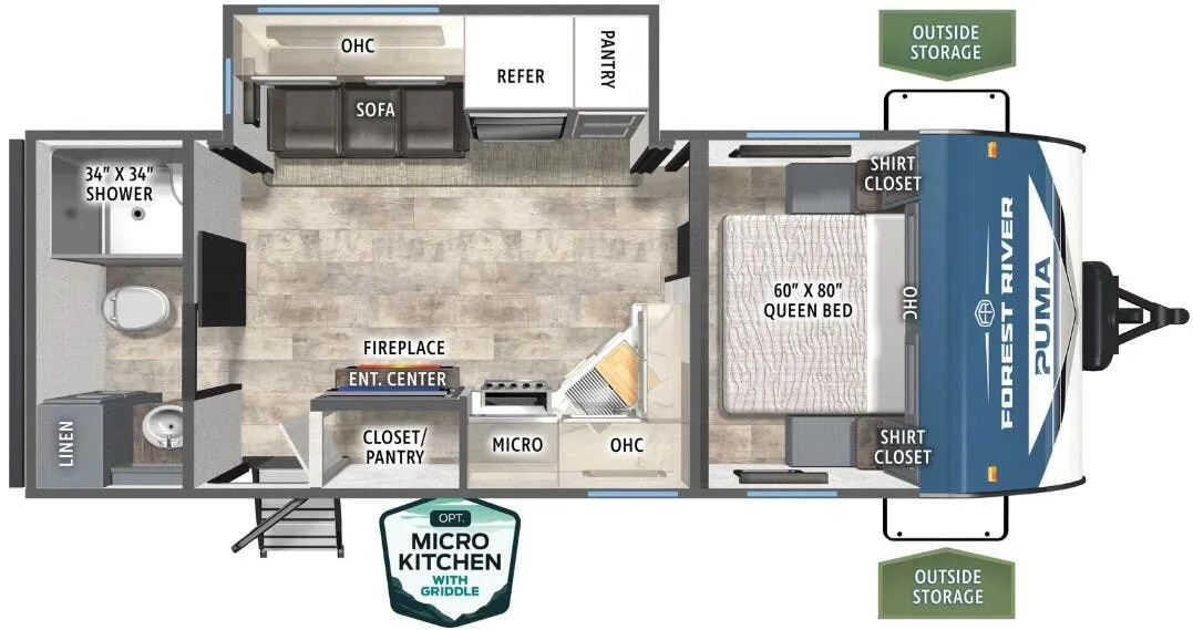 2026 Forest River Puma 229RB - Floor plan