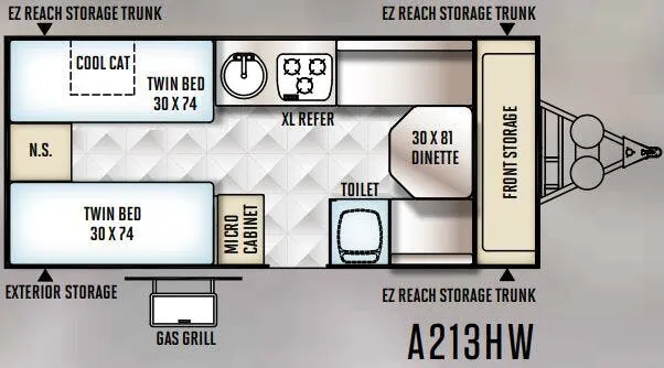 Forest River Rockwood Hard Side A213HW floor plan