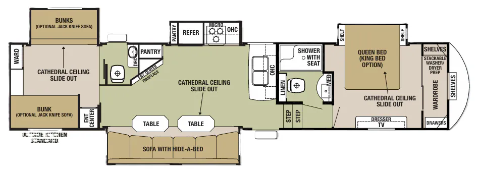 Forest River Cedar Creek Silverback 37BH floor plan