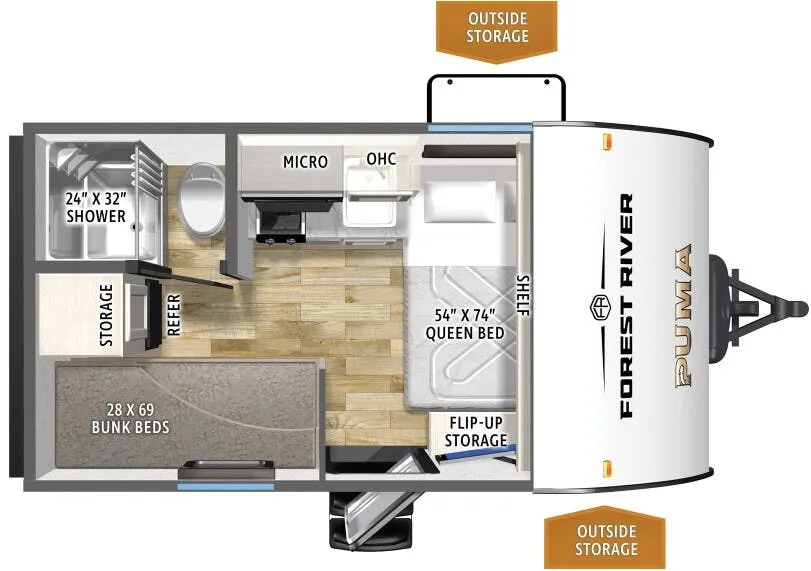 2027 Forest River Puma Camping Edition 122BHCE - Floor plan