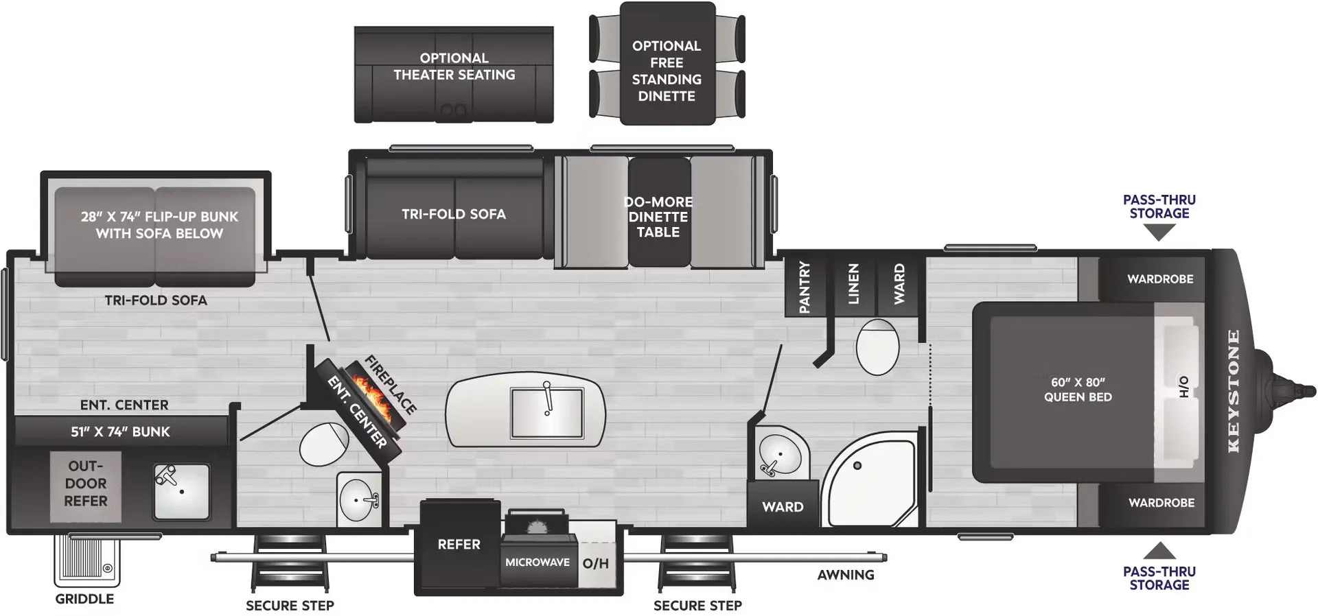 Keystone Bullet Premium 330BKQ floor plan