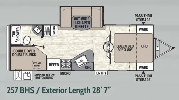 Coachmen Freedom Express Ultra Lite 257BHS floor plan