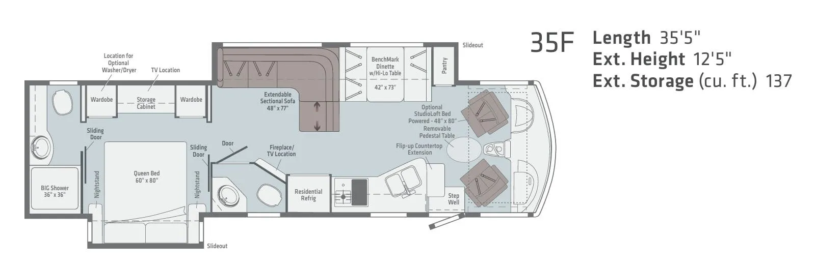Winnebago Adventurer 35F floor plan