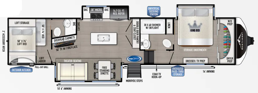 East to West Tandara 375BH-OK floor plan