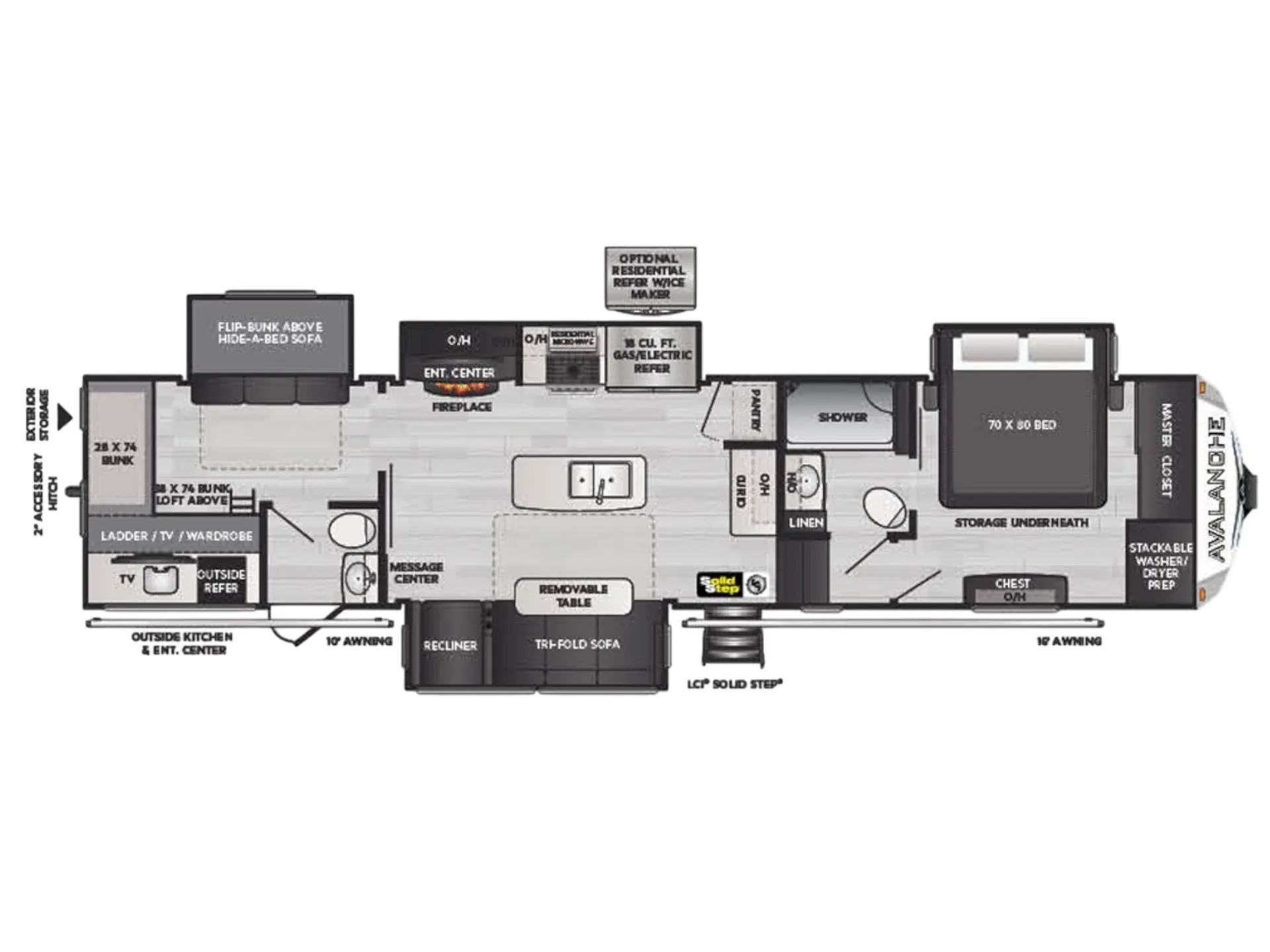 Keystone Alpine Avalanche Edition 378BH floor plan