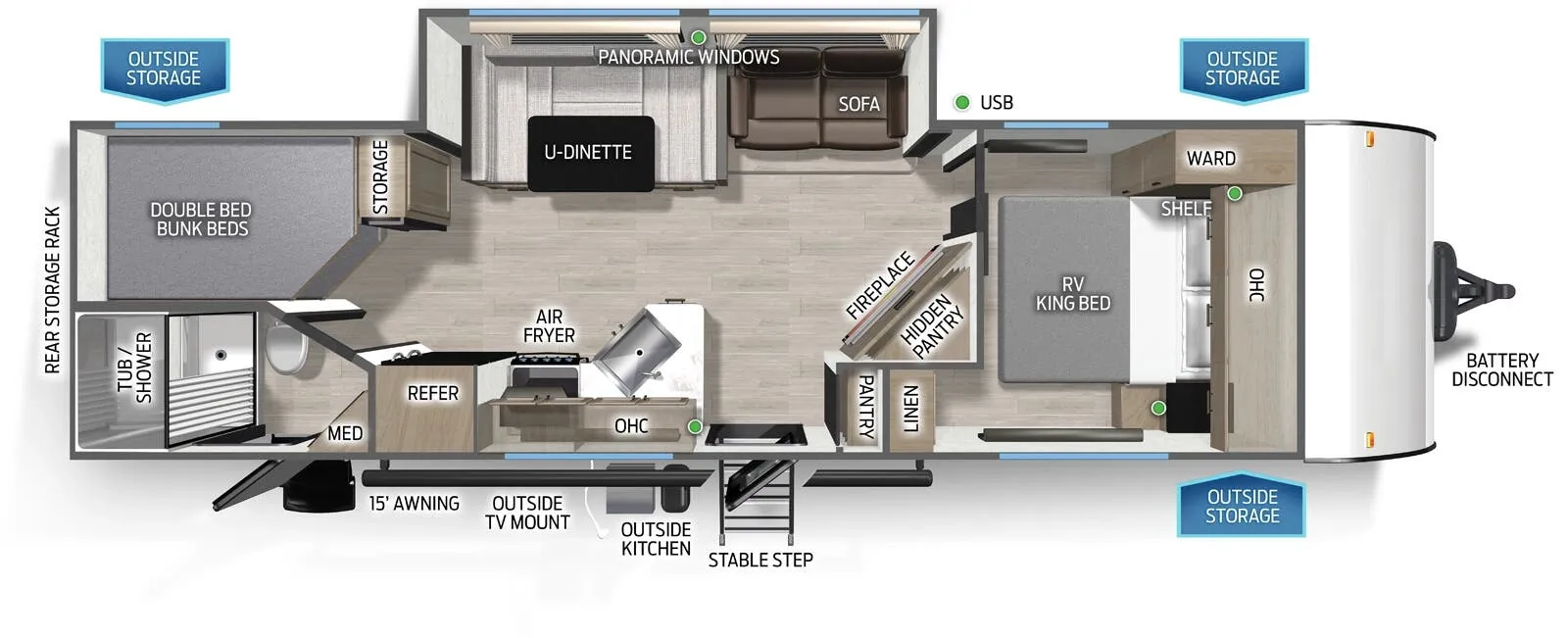 Forest River Cascade 26KFC floor plan