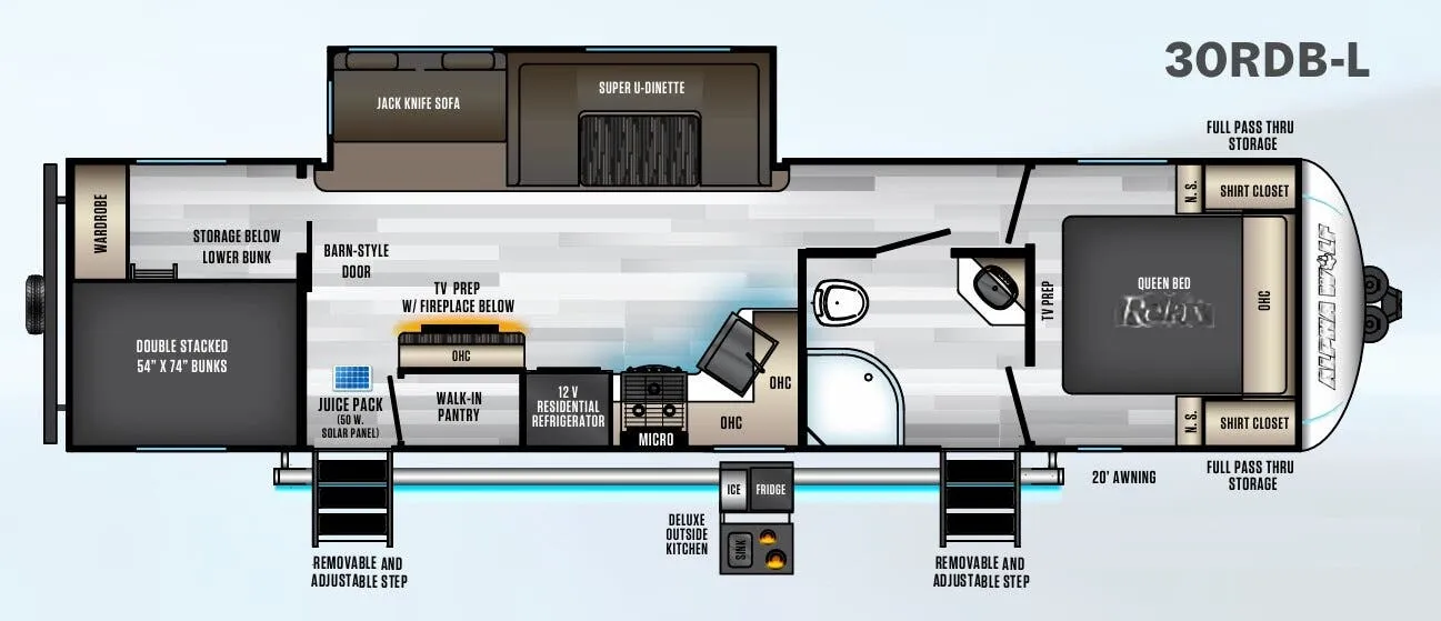 Forest River Cherokee Alpha Wolf 30DRB-L floor plan