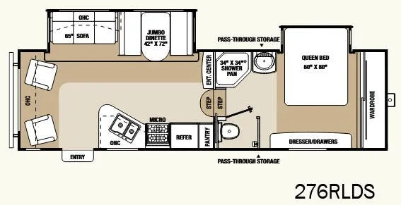 Coachmen Chaparral 276RLDS floor plan