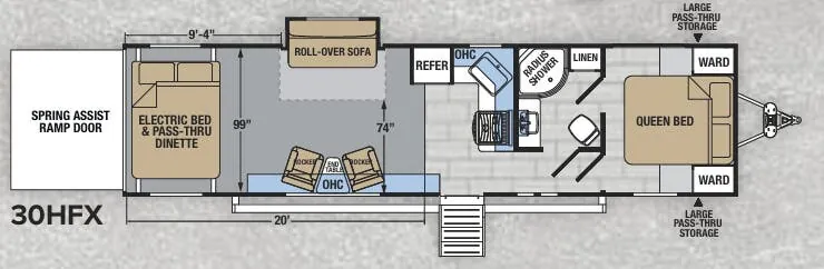 Forest River XLR Hyperlite 30HFX floor plan