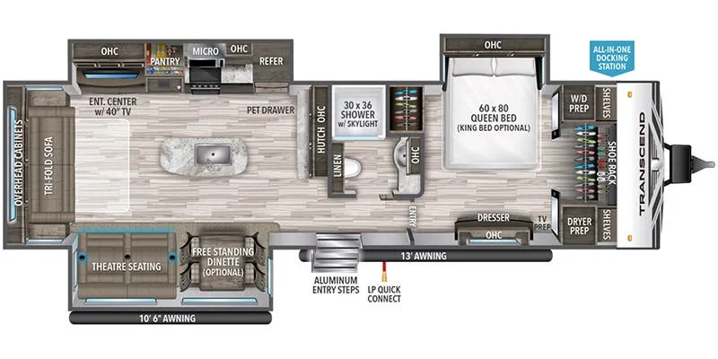 2021 Grand Design Transcend 31RLK - Floor plan