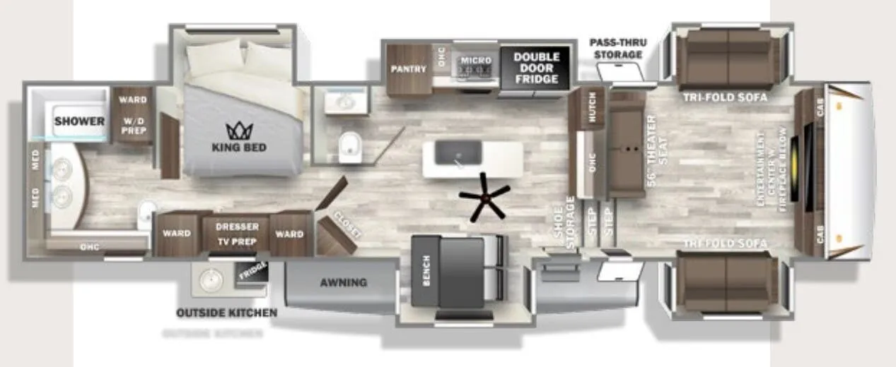 2024 Forest River Sabre 37FLH - Floor plan