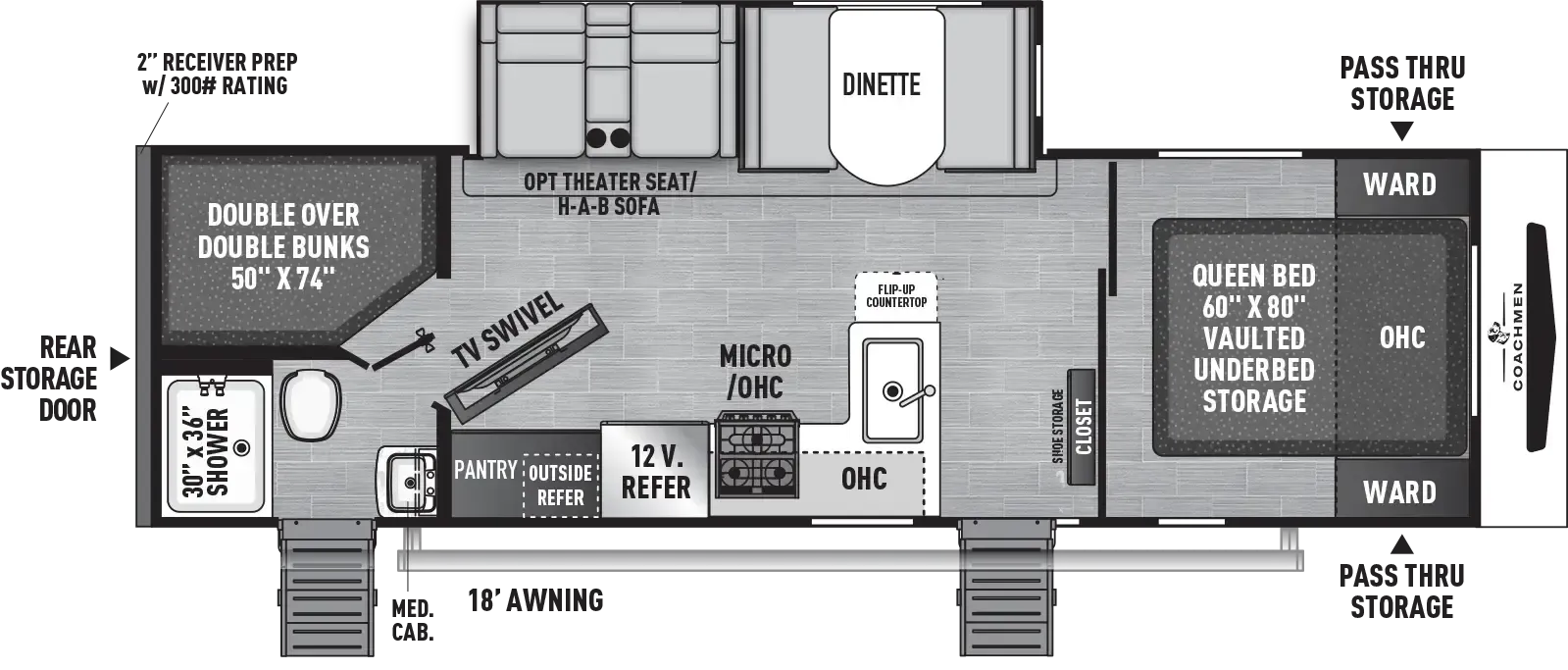 Coachmen Freedom Express Ultra Lite 288BHDS floor plan