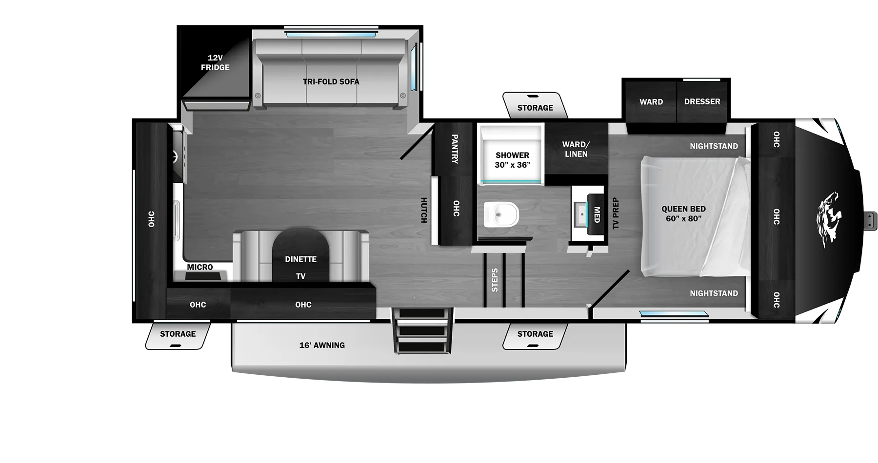 2026 Highland Ridge Open Range 24MLDS - Floor plan