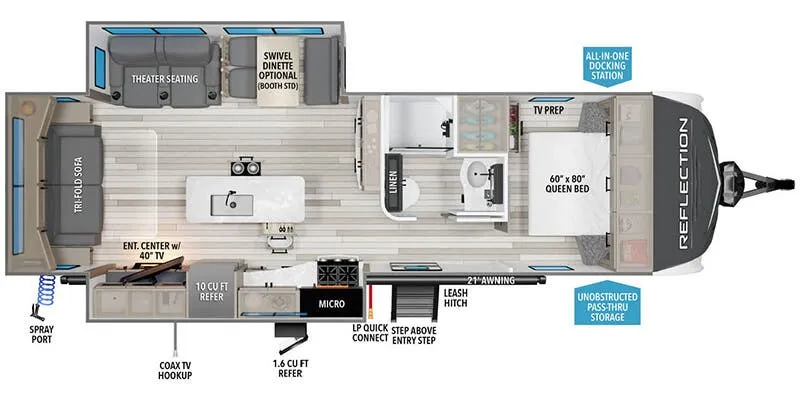 2025 Grand Design Reflection 297RSTS - Floor plan
