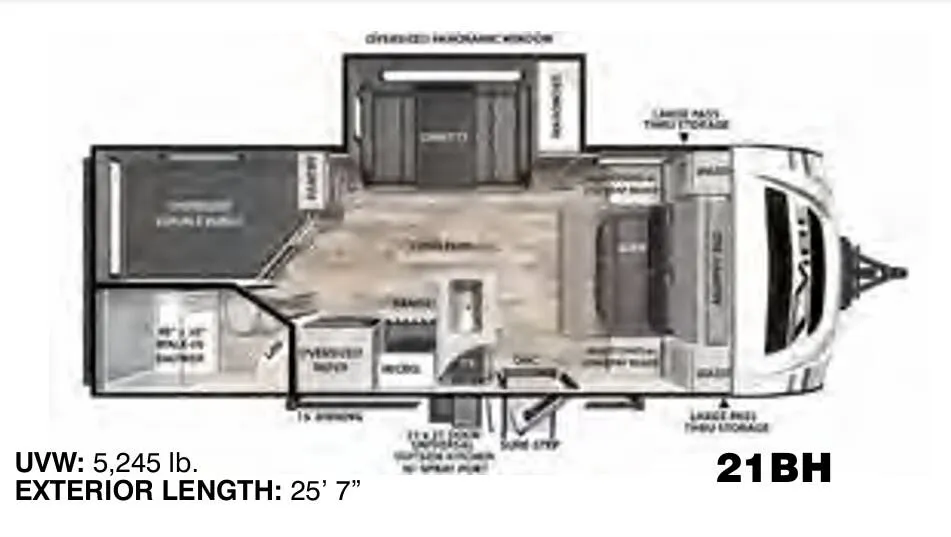 Forest River Vibe 21BH floor plan
