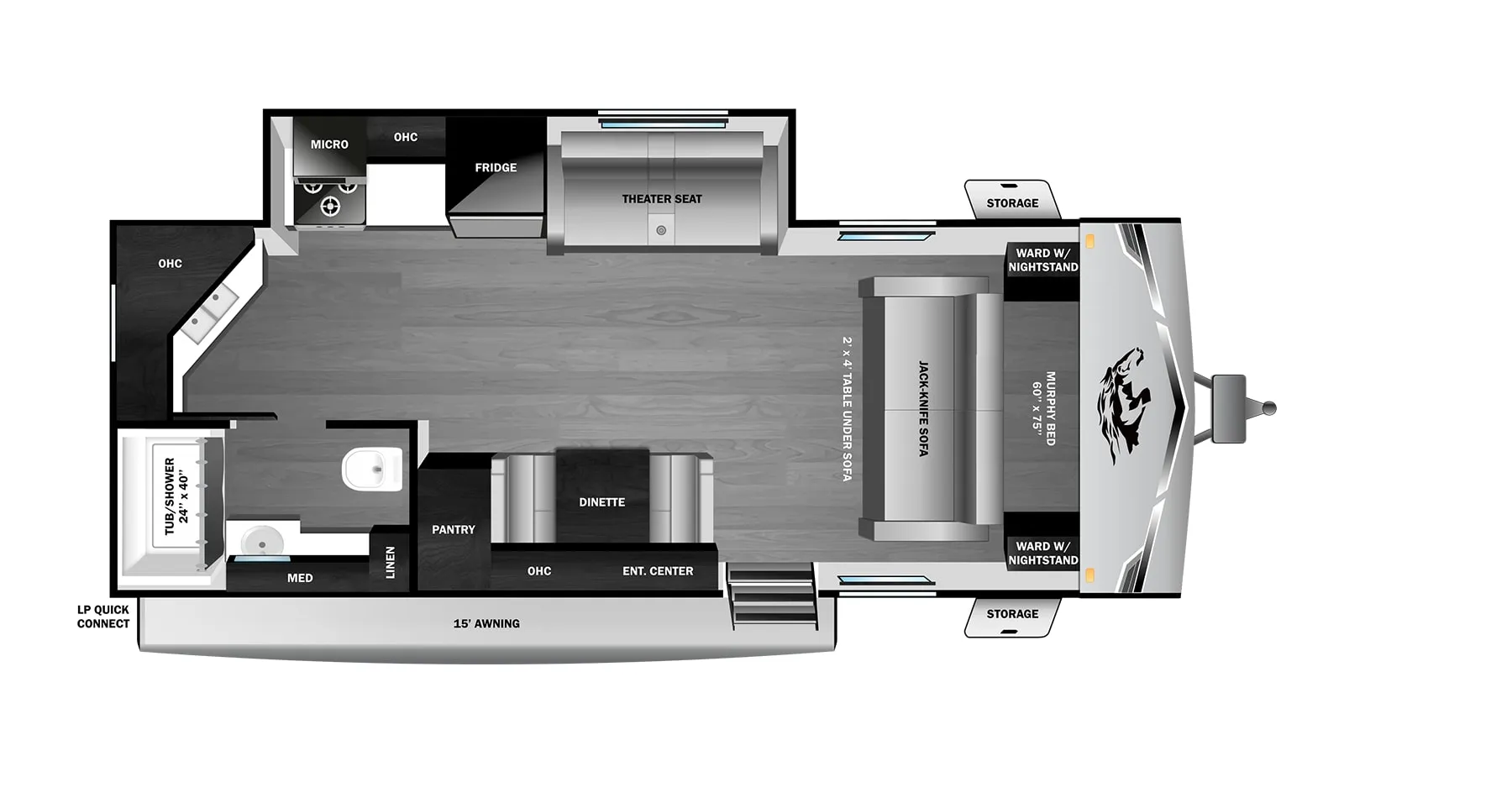 2026 Open Range RV Range Lite 211RKM - Floor plan