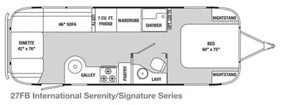 Airstream International 27FB floor plan