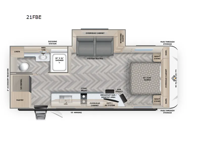 2025 Ember RV E-Series 21FBE - Floor plan