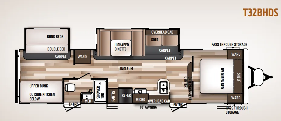 Forest River Wildwood 32BHDS floor plan