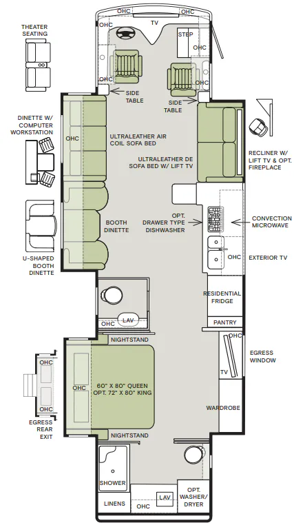 Tiffin Phaeton 37 BH floor plan