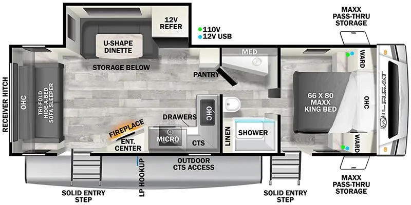 Forest River Wildcat 263RSX floor plan
