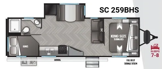 2022 Cruiser RV Shadow Cruiser 259BHS - Floor plan